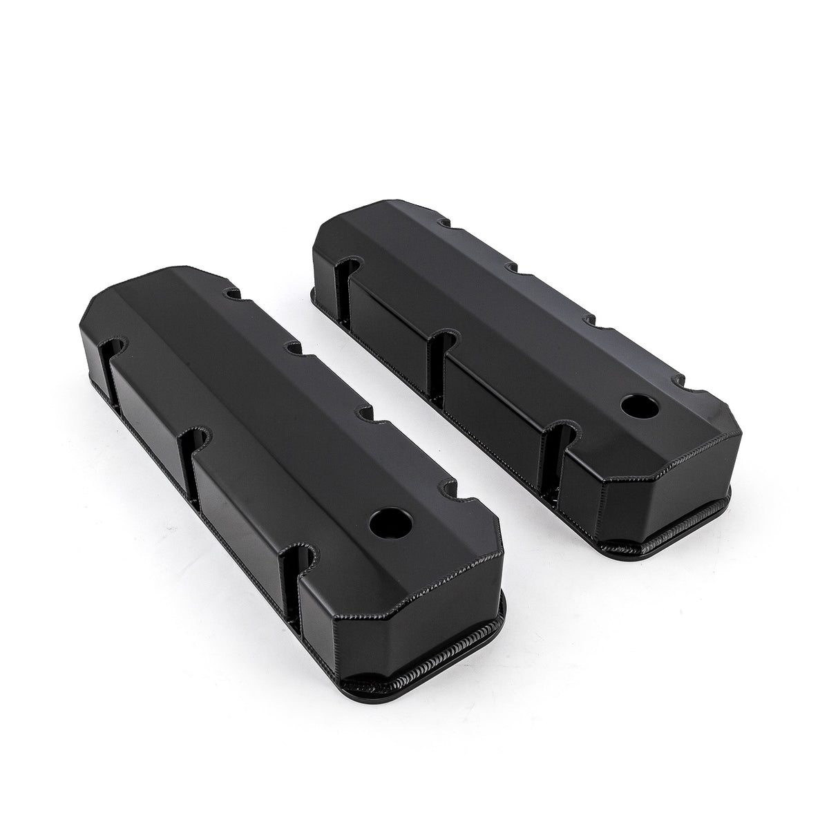 Chevy BBC 454 Fabricated Valve Covers Black Tall w/ Hole