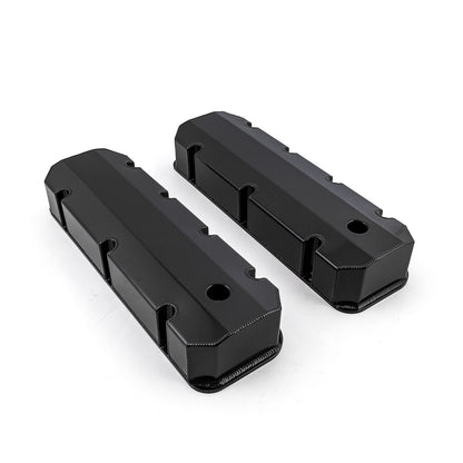 Chevy BBC 454 Fabricated Valve Covers Black Tall w/ Hole