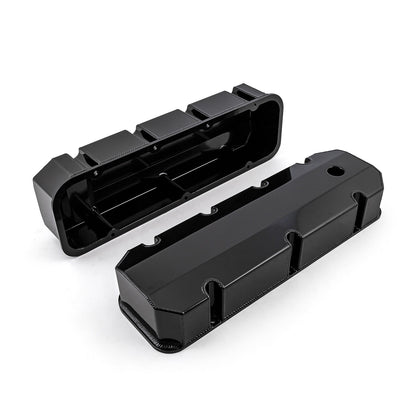 Chevy BBC 454 Fabricated Valve Covers Black Tall w/ Hole