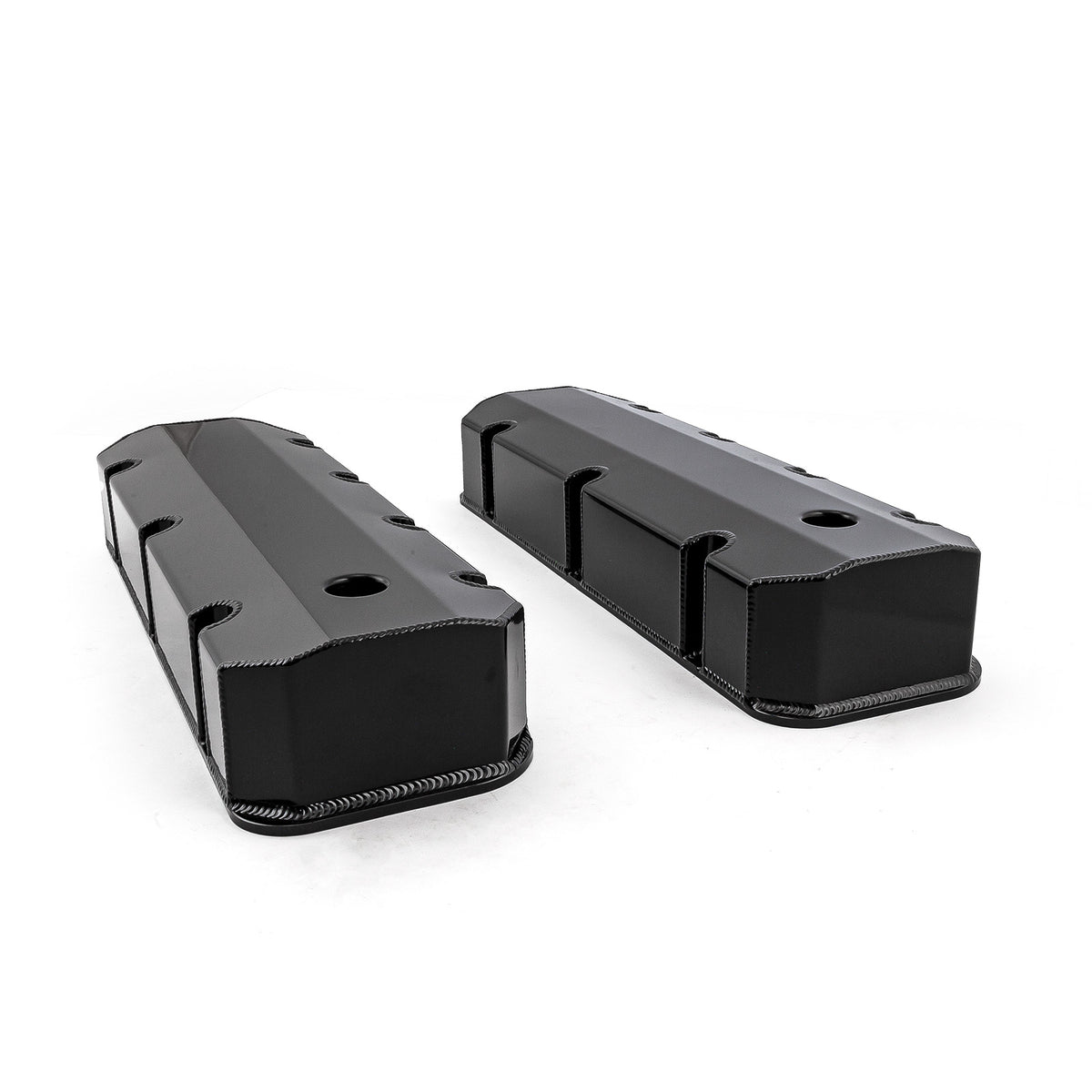 Chevy BBC 454 Fabricated Valve Covers Black Tall w/ Hole