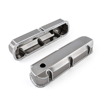 Ford SB 289 302 351 Windsor Fabricated Valve Covers Satin Tall w/ Hole
