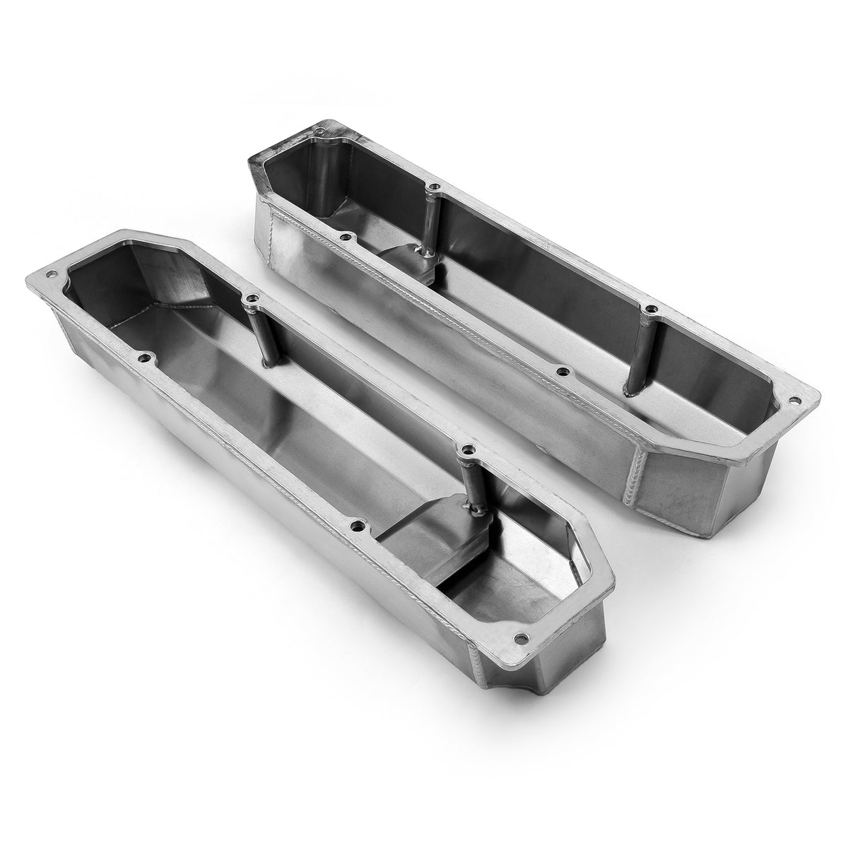 Mopar Chrysler BB 383 440 Satin Fabricated Valve Covers - Tall w/ Hole