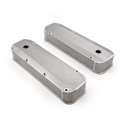 Ford 429 460 Satin Long Bolt Fabricated Valve Covers - Tall w/ Hole