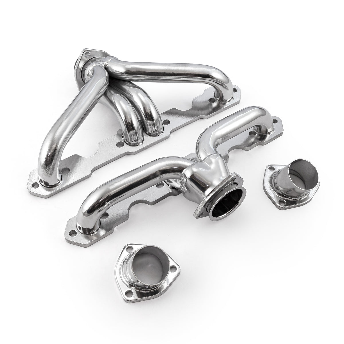 Chevy SBC 350 1955-57 Tri-5 Shorty Ceramic Headers Straight Plug Heads