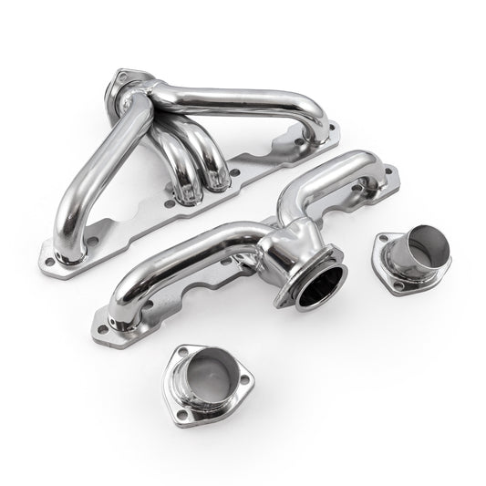Chevy SBC 350 1955-57 Tri-5 Shorty Ceramic Headers Straight Plug Heads