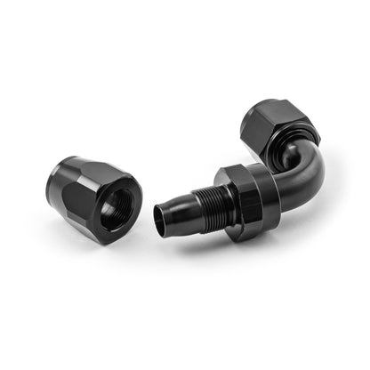 Swivel Hose End Fitting 90 Degree -10 AN Black Anodized Aluminum