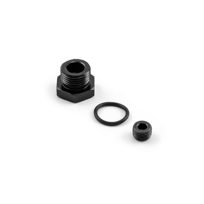 Hex Head ORB Port Plug Fitting -10 AN O-Ring Black Anodized Aluminum