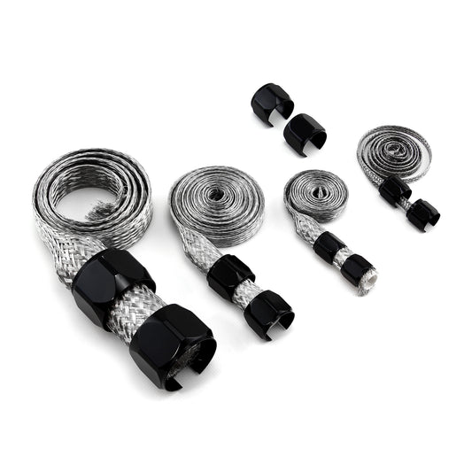 Universal Stainless Steel Braide Hose and End Sleeve Kit - Black