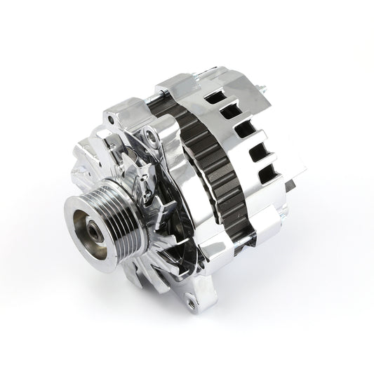 Chevy Buick Olds 7933-11 90 Amp High Output Serpentine Alternator [Chrome]