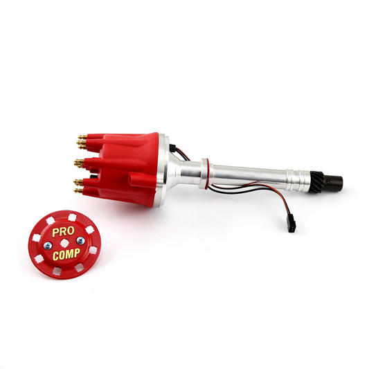 Chevy 348 409 Tall Block 8000 Series Pro Billet Distributor [Red Screw-on] 8393