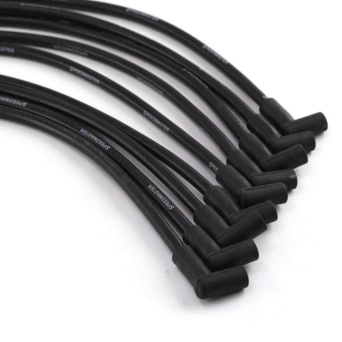 Universal 90 Deg to 90 Deg Over Covers Male Black Spark Plug Wires Suits Chevy