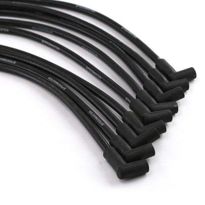 Universal 90 Deg to 90 Deg Over Covers Male Black Spark Plug Wires Suits Chevy