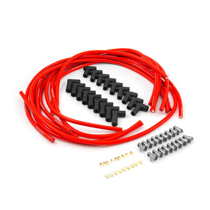90 Deg to 90 Deg Non Terminated Under Covers Male Red Spark Plug Wires - Chevy