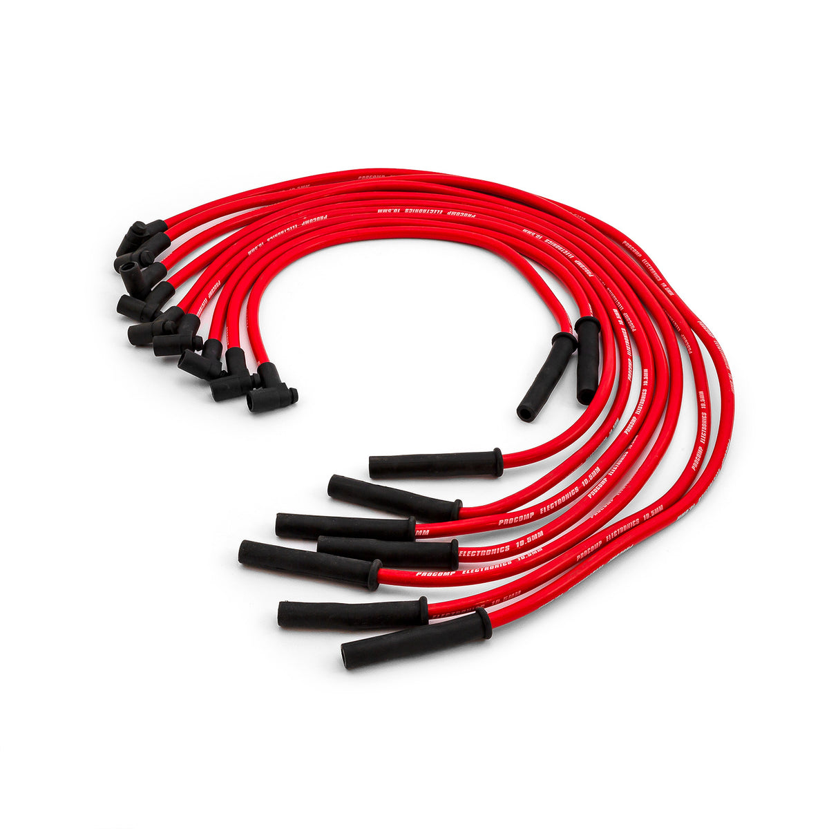 Universal 90 Deg to Straight - Male - Red Spark Plug Wires (Suits Ford)