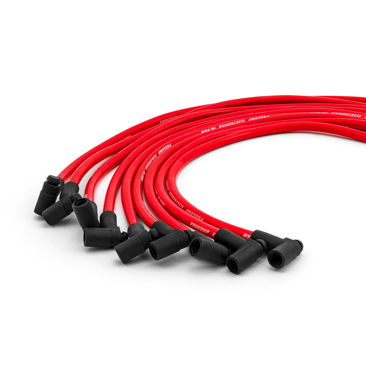 Universal 90 Deg to Straight - Male - Red Spark Plug Wires (Suits Ford)