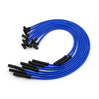 Universal 90 Deg to Straight - Male - Blue Spark Plug Wires (Suits Ford)