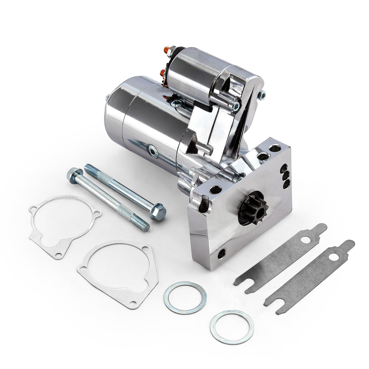Chevy SBC 350 BBC 454 10" 153T 11" 168T Mini High-Torque 4Hp Starter [Chrome]