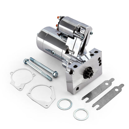 Chevy SBC 350 BBC 454 10" 153T 11" 168T Mini High-Torque 4Hp Starter [Chrome]