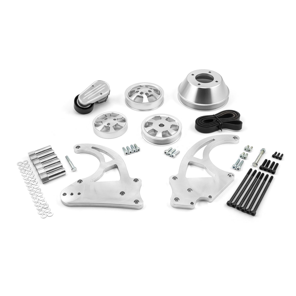 Chevy GM LS1 LS2 LS3 LS6 Aluminum Complete Serpentine Engine Pulley Kit