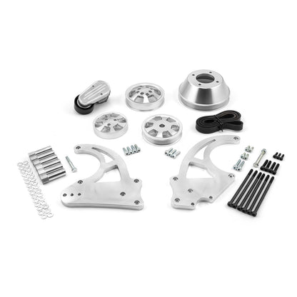 Chevy GM LS1 LS2 LS3 LS6 Aluminum Complete Serpentine Engine Pulley Kit