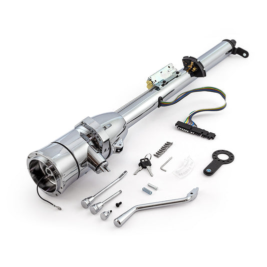 32" Column Shift Tilt Steering Column w/ Ignition Keys & Steering Wheel Adapter