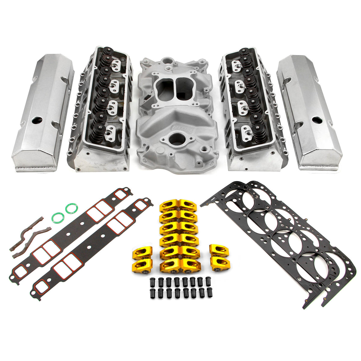 Chevy SBC 350 Hyd FT 190cc Straight Plug Cylinder Head Top End Engine Combo Kit