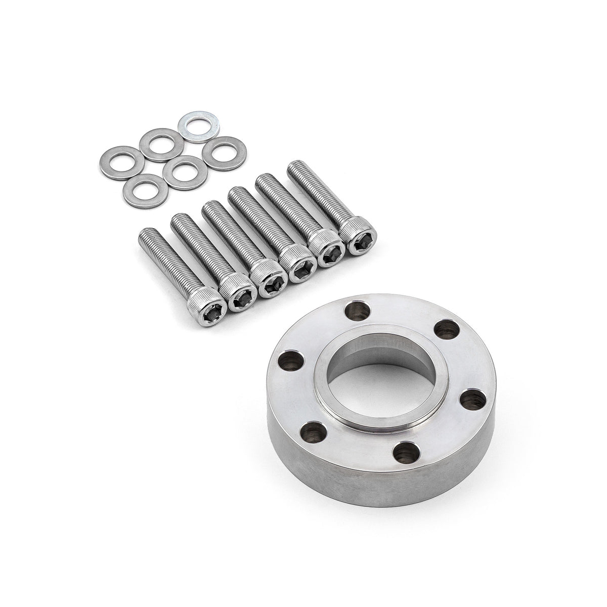 Supercharger Snout / Crank Pulley Spacer w/ Hardware Billet Aluminum 0.865" Thick