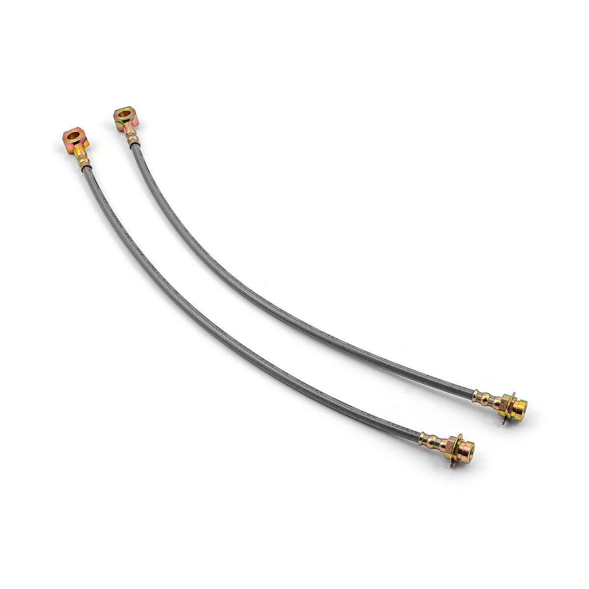 7/16" Banjo 18" Long Stainless Steel Brake Lines(Pair) with Hardware