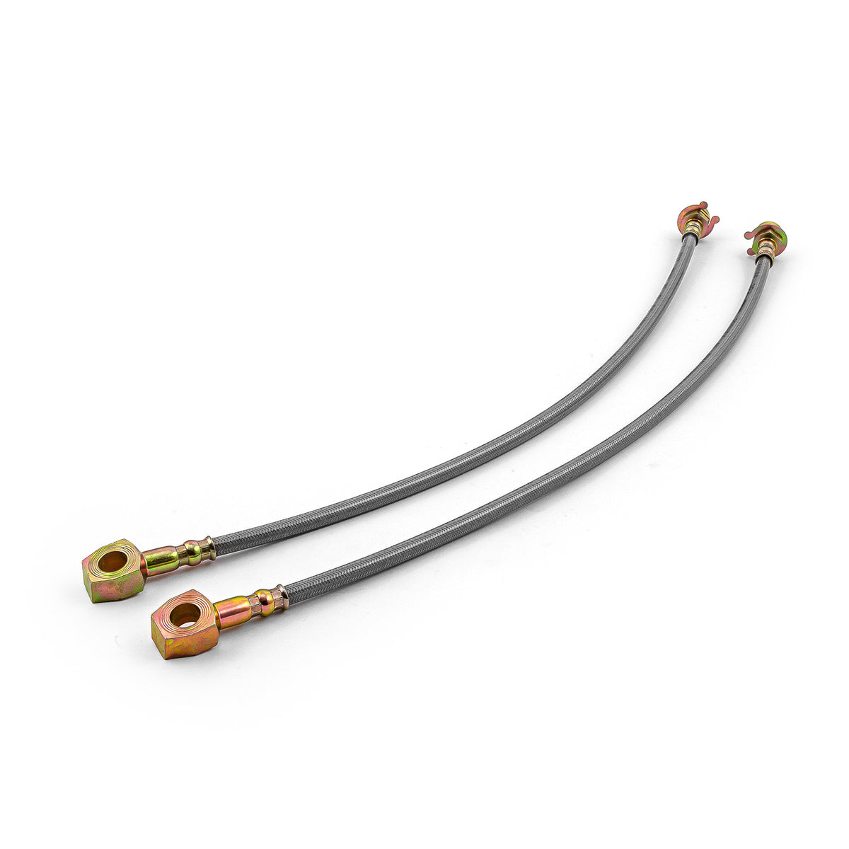 7/16" Banjo 18" Long Stainless Steel Brake Lines(Pair) with Hardware