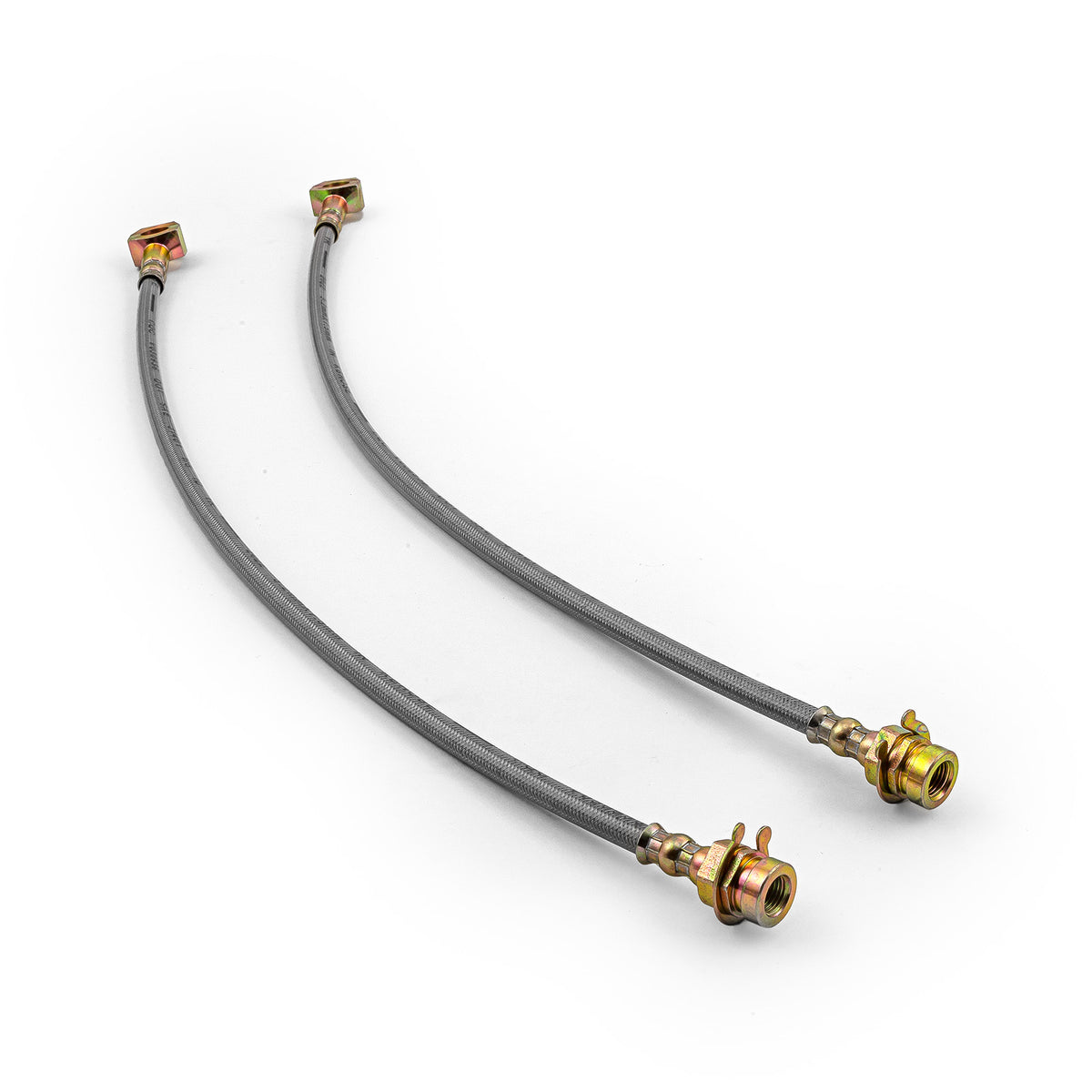 7/16" Banjo 18" Long Stainless Steel Brake Lines(Pair) with Hardware