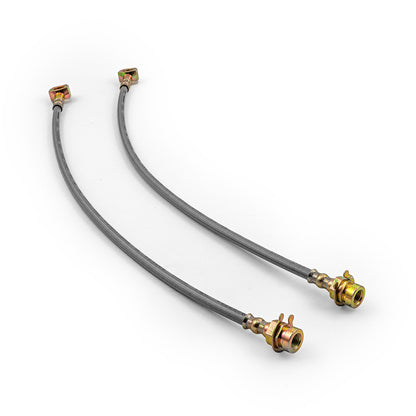 7/16" Banjo 18" Long Stainless Steel Brake Lines(Pair) with Hardware