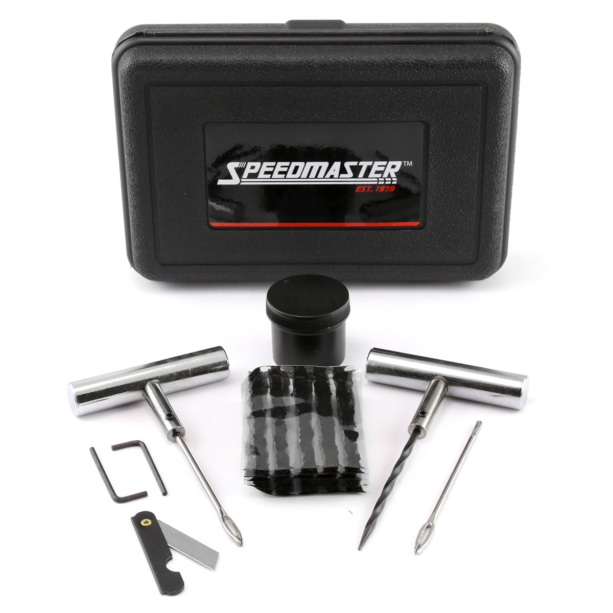 28pc Tire Puncture Repair Kit Fix Motorcycle Car Truck - Hard Case