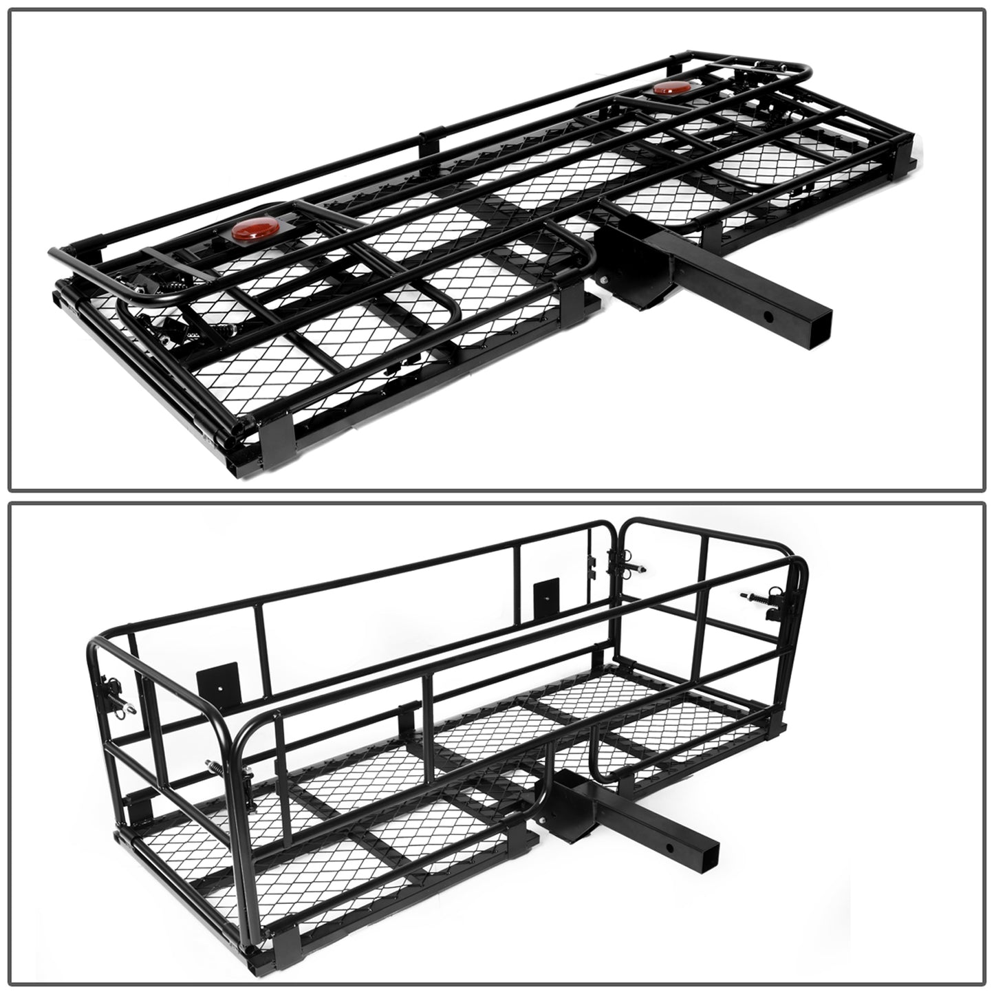 PORTAEQUIPAJE CARGO CARRIER - UNIVERSAL - 2" HITCH - 150X60X45CM - FOLD UP - POWDERCOATED - BLACK