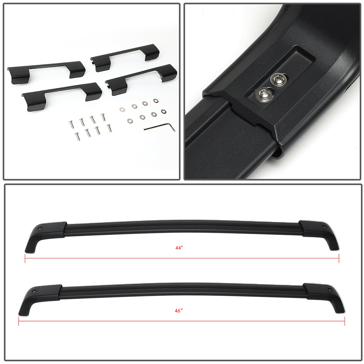 PORTAEQUIPAJE ROOF RACK CROSS BARS - ALUMINUM - 08-16 NISSAN X-TRAIL - BOLTS ONTO OEM ROOF RAILS ONLY