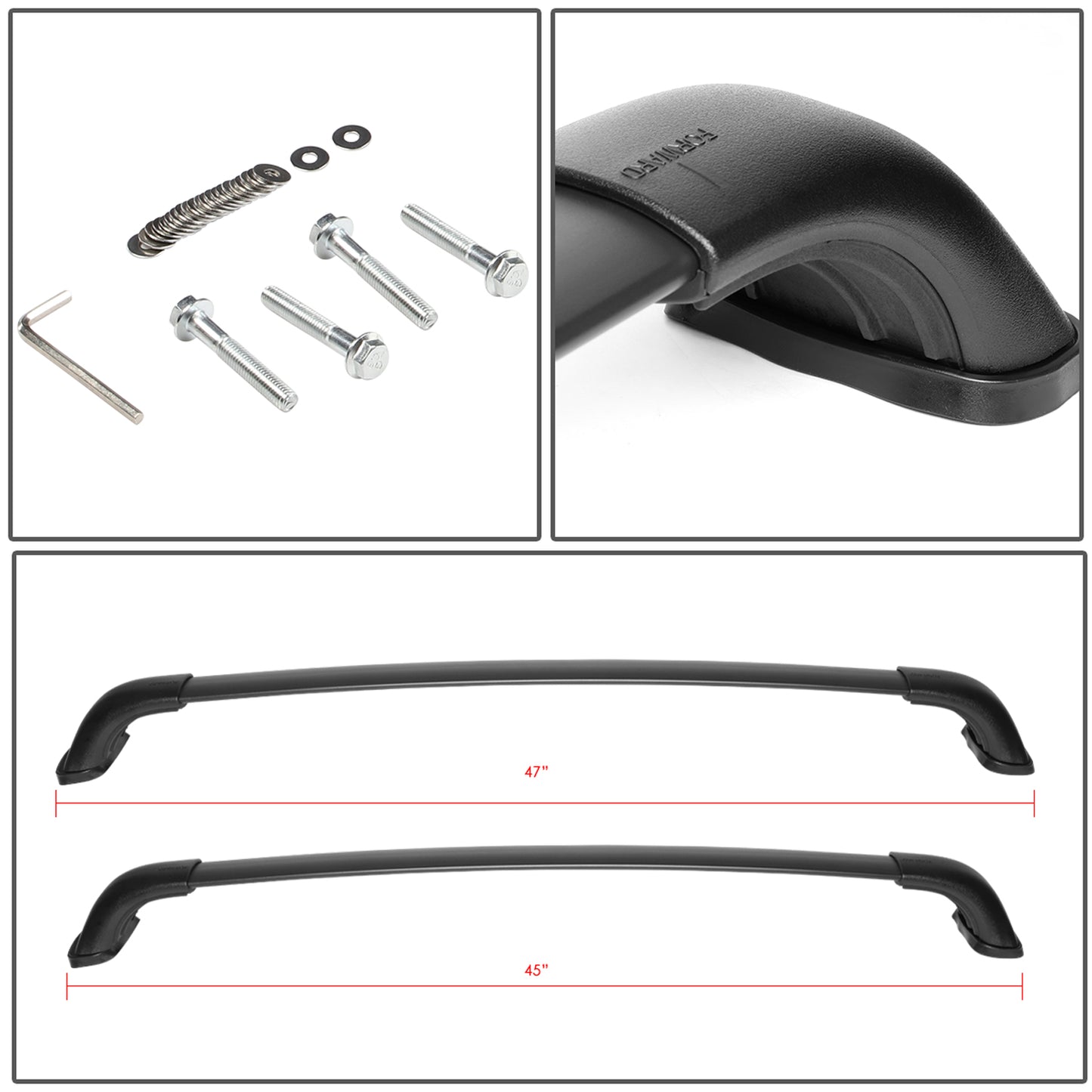PORTAEQUIPAJE ROOF RACK CROSS BARS - ALUMINUM - 14-18 TOYOTA HIGHLANDER - FITS MODELS WITH ROOF RAILS ONLY