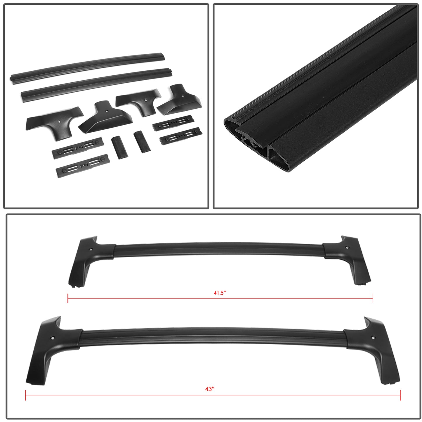 PORTAEQUIPAJE ROOF RACK CROSS BAR - ALUMINUM - 09-17 CHEVY TRAVERSE - BOLTS ONTO OEM ROOF RAILS ONLY - OE STYLE