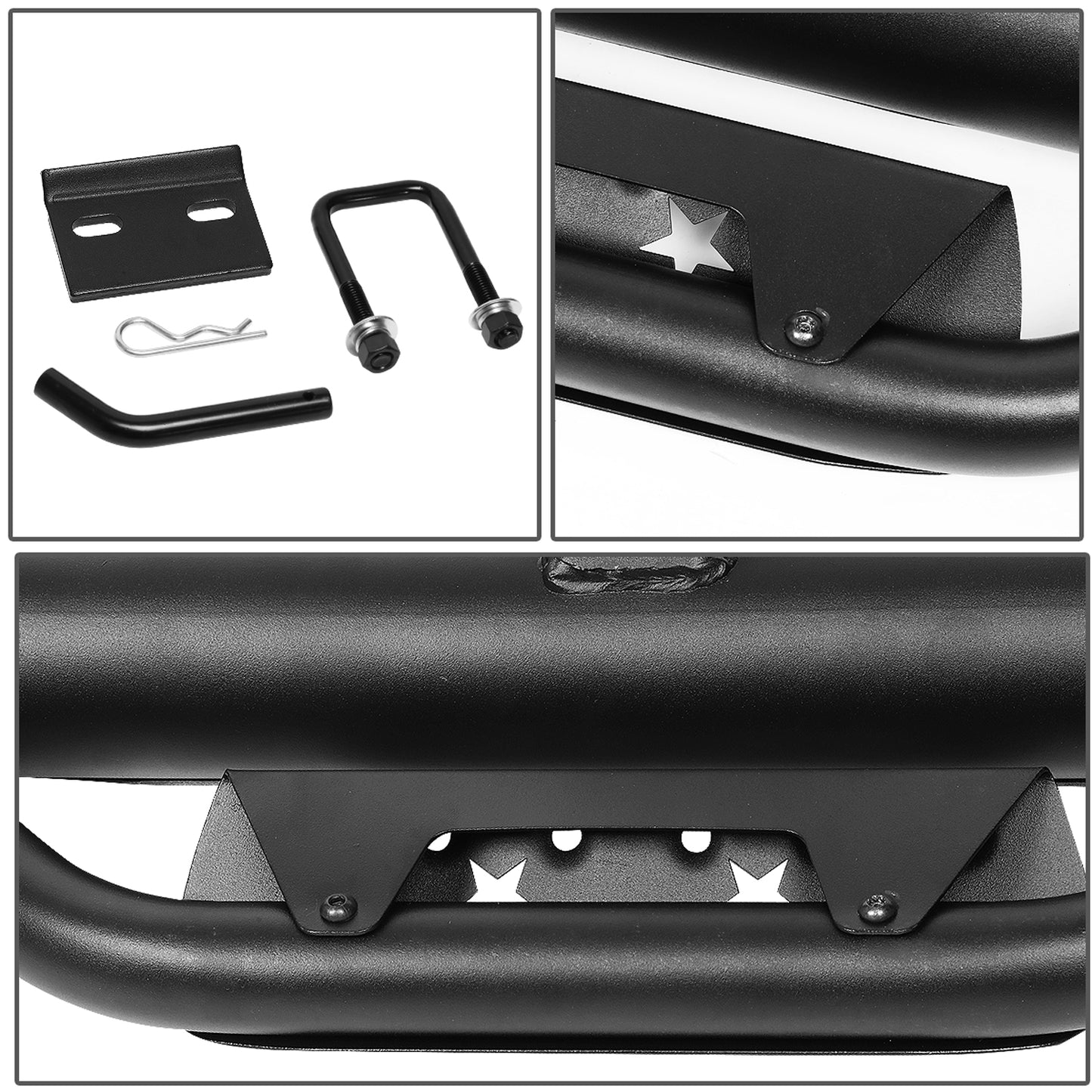 ESCALON TRASERO 36" W X 4" OD - FITS VEHICLES WITH 2" TRAILER HITCH - BLACK