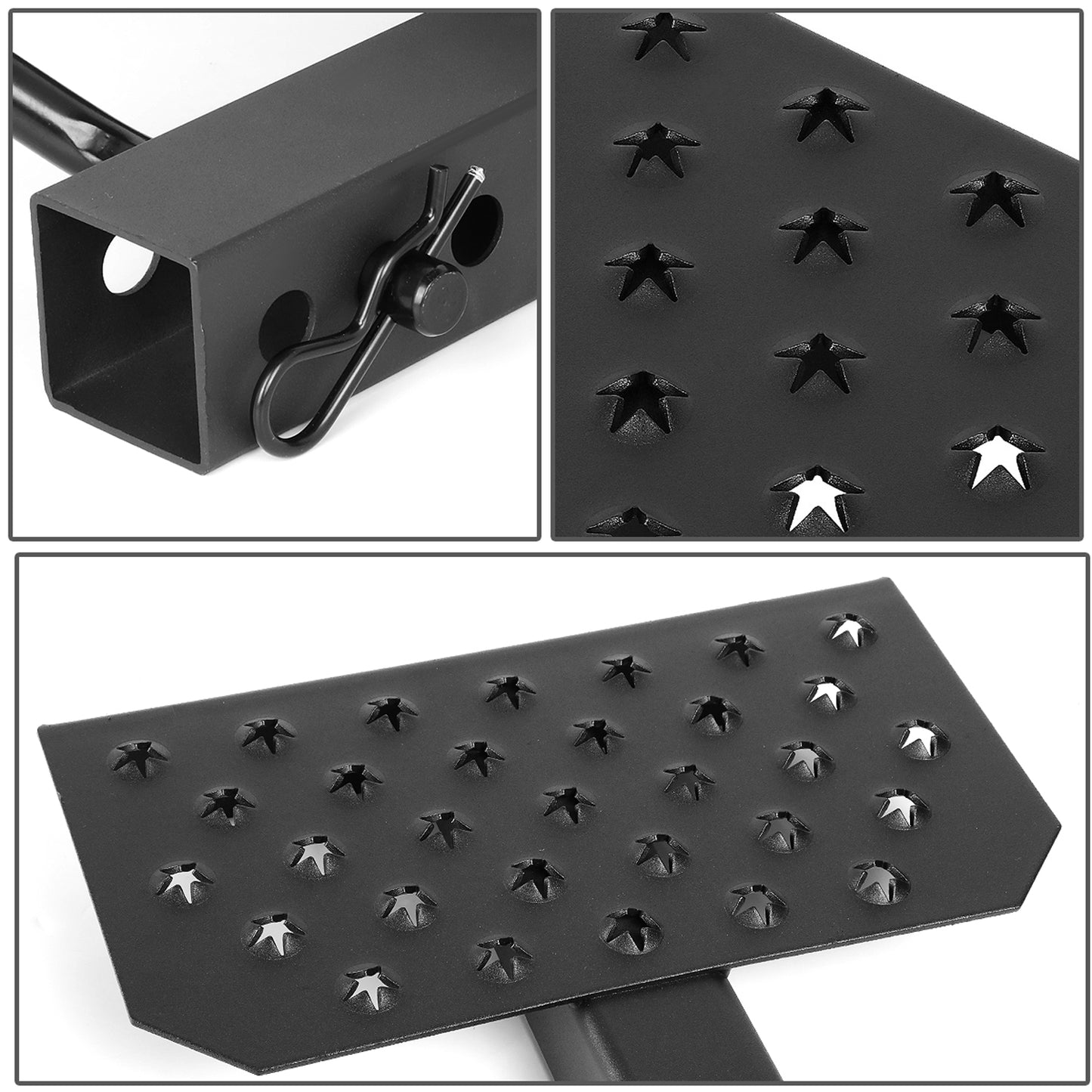 ESCALON TRASERO 12" W X 6.5" L - FITS VEHICLES WITH 2" TRAILER HITCH - BLACK