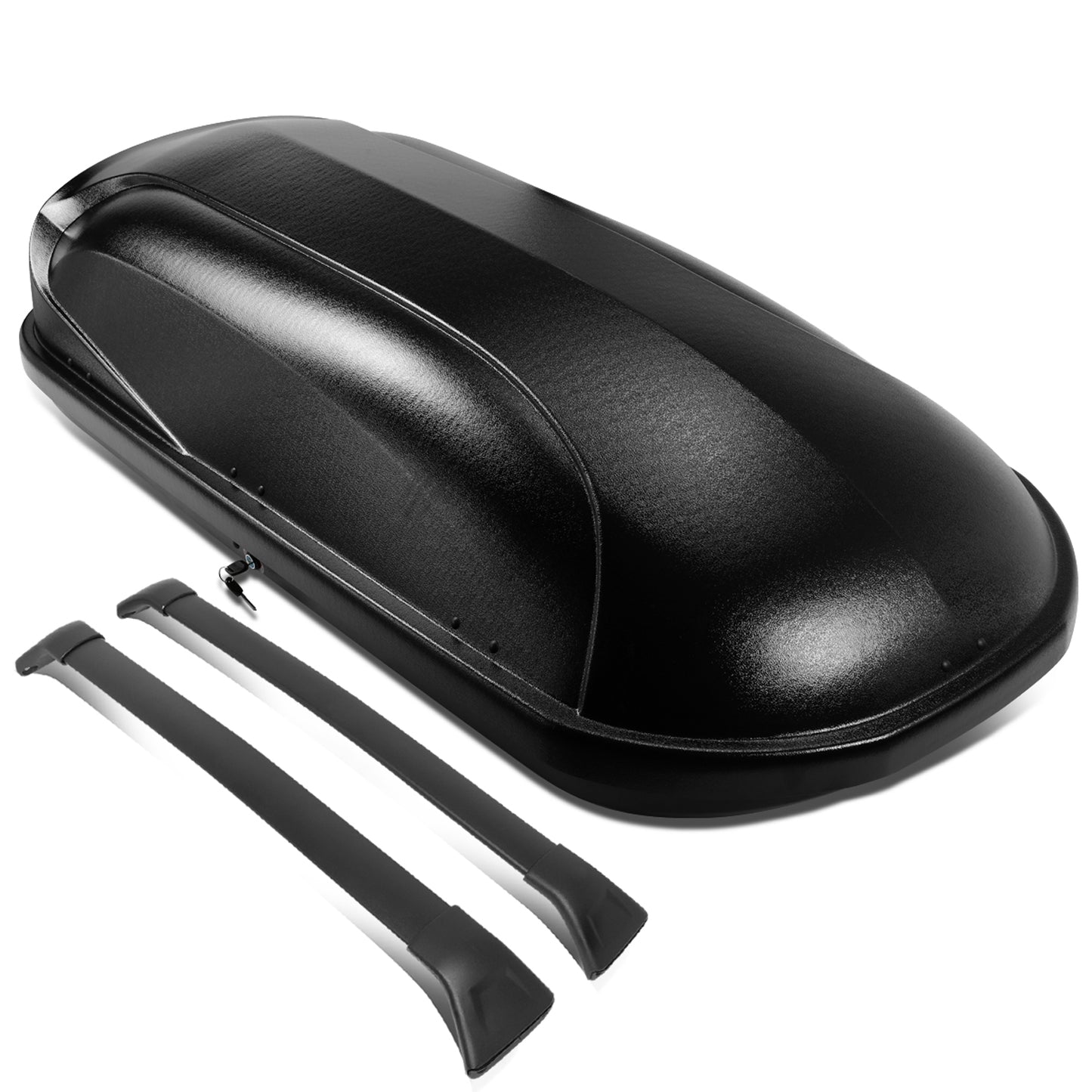 PORTAEQUIPAJE ROOF RACK CROSS BARS + CARGO ROOF BOX - 17-18 MAZDA CX-5 - BOLTS ONTO OEM ROOF RAILS ONLY - BLACK