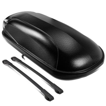 PORTAEQUIPAJE ROOF RACK CROSS BARS + CARGO ROOF BOX - 14-18 SUBARU FORESTER - MOUNTS ONTO OEM ROOF RAILS - BLACK