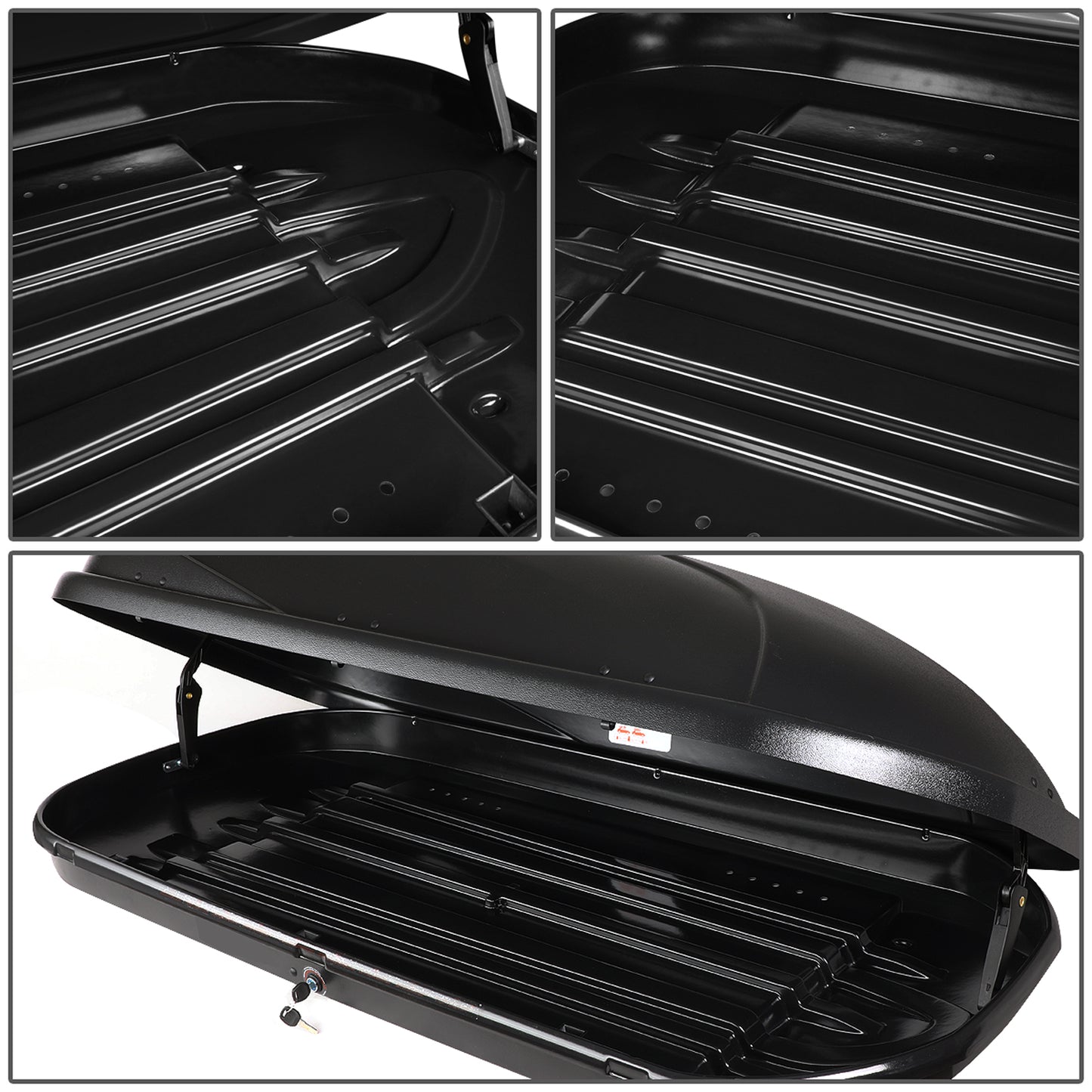 PORTAEQUIPAJE ROOF RACK CROSS BARS + CARGO ROOF BOX - 14-18 SUBARU FORESTER - MOUNTS ONTO OEM ROOF RAILS - BLACK