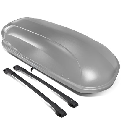 PORTAEQUIPAJE ROOF RACK CROSS BARS + CARGO ROOF BOX - 14-18 SUBARU FORESTER - MOUNTS ONTO OEM ROOF RAILS - GRAY