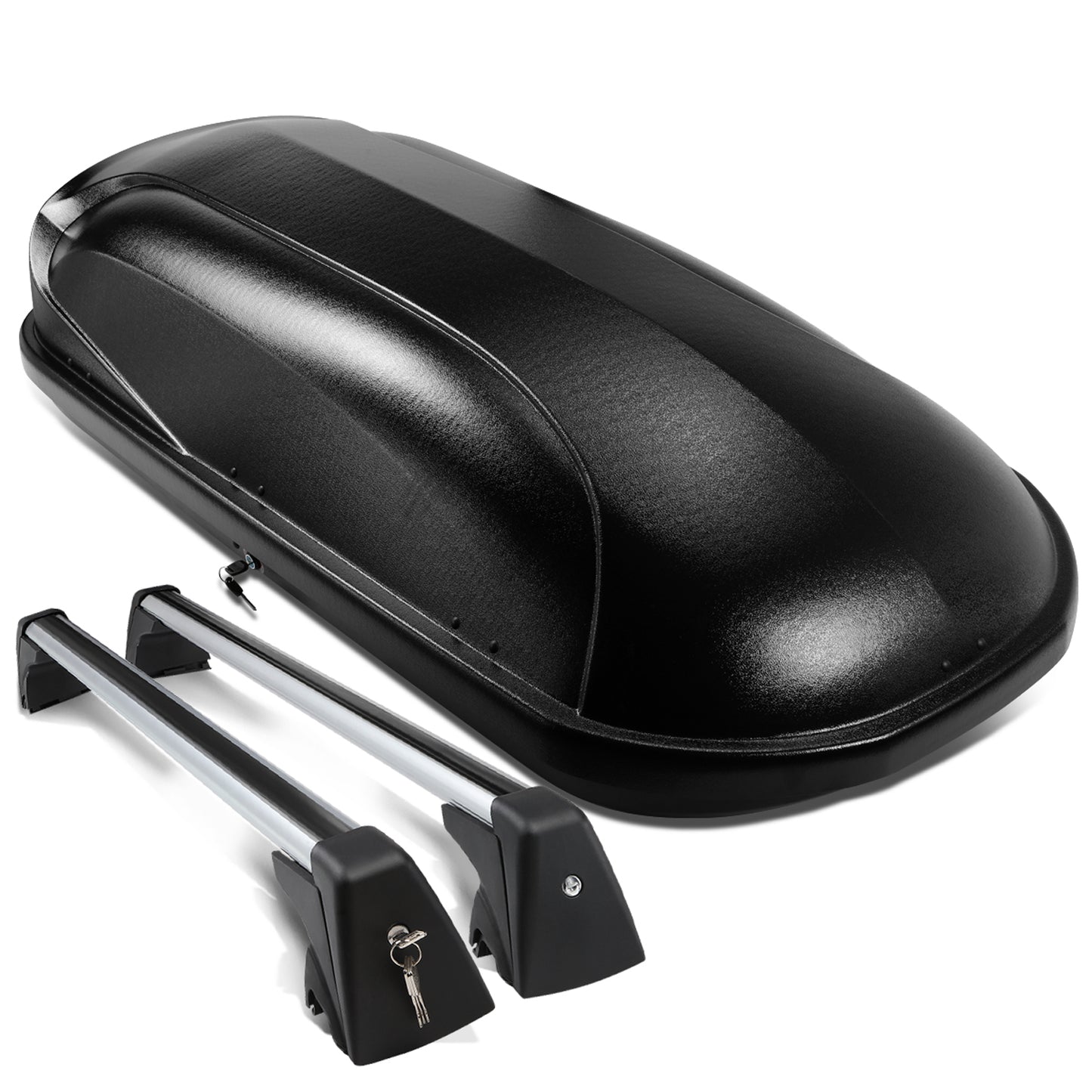 PORTAEQUIPAJE ROOF RACK CROSS BARS + CARGO ROOF BOX - 09-15 BMW X1 - MOUNTS ONTO OEM ROOF RAILS ONLY - BLACK
