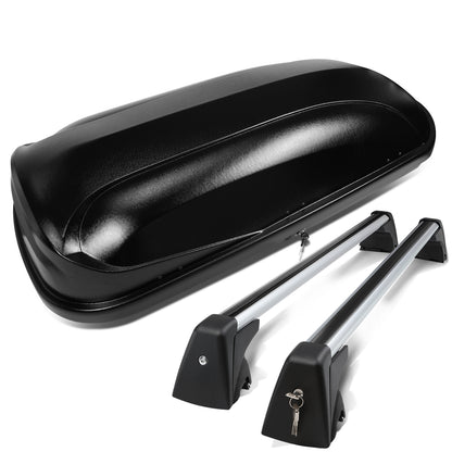 PORTAEQUIPAJE ROOF RACK CROSS BARS + CARGO ROOF BOX - 09-15 BMW X1 - MOUNTS ONTO OEM ROOF RAILS ONLY - BLACK