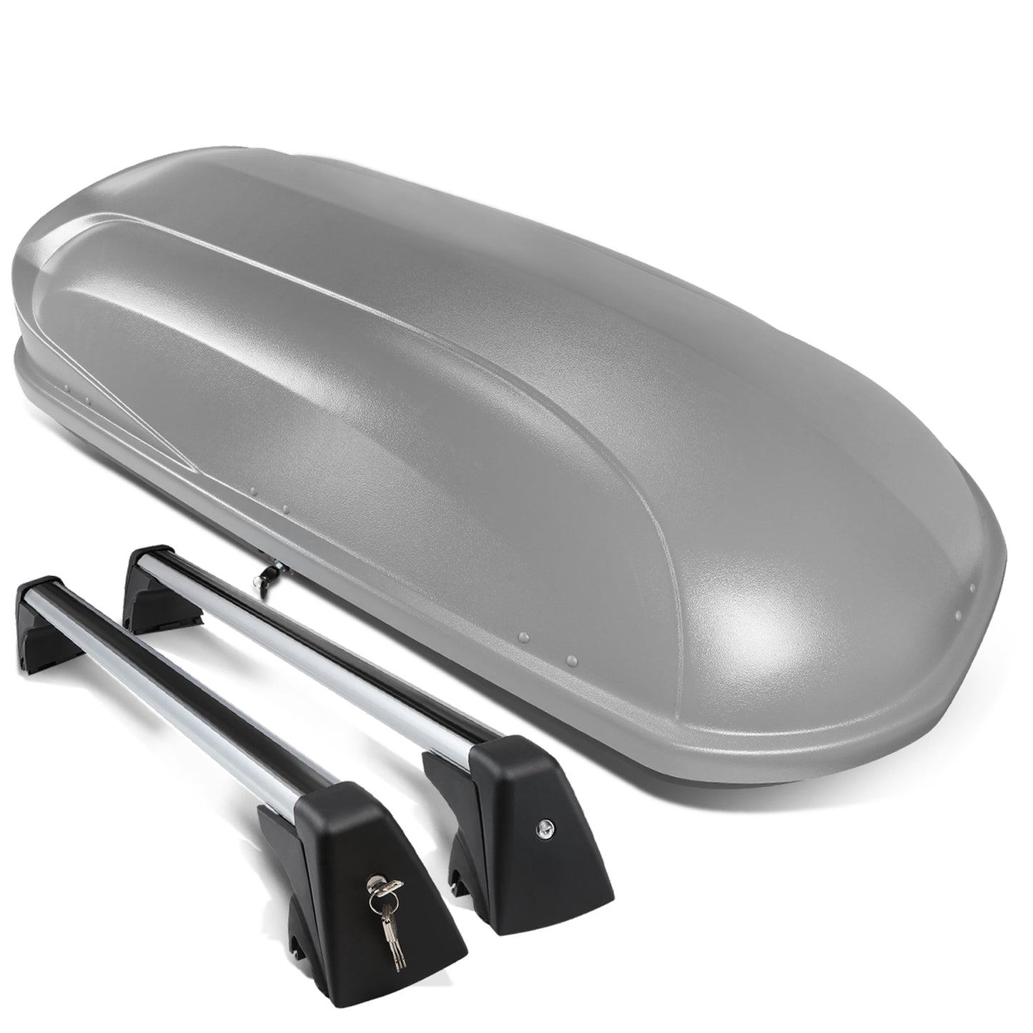 PORTAEQUIPAJE ROOF RACK CROSS BARS + CARGO ROOF BOX - 09-15 BMW X1 - MOUNTS ONTO OEM ROOF RAILS ONLY - GRAY