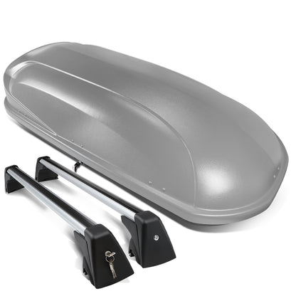 PORTAEQUIPAJE ROOF RACK CROSS BARS + CARGO ROOF BOX - 09-15 BMW X1 - MOUNTS ONTO OEM ROOF RAILS ONLY - GRAY