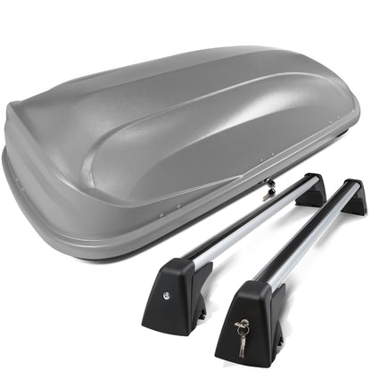 PORTAEQUIPAJE ROOF RACK CROSS BARS + CARGO ROOF BOX - 09-15 BMW X1 - MOUNTS ONTO OEM ROOF RAILS ONLY - GRAY
