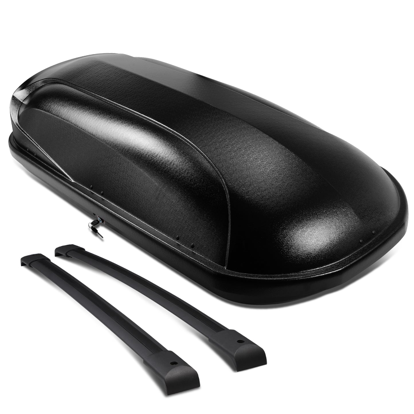 PORTAEQUIPAJE ROOF RACK CROSS BARS + CARGO ROOF BOX - 03-08 HONDA PILOT - MOUNTS ONTO OEM ROOF RAILS ONLY - BLACK