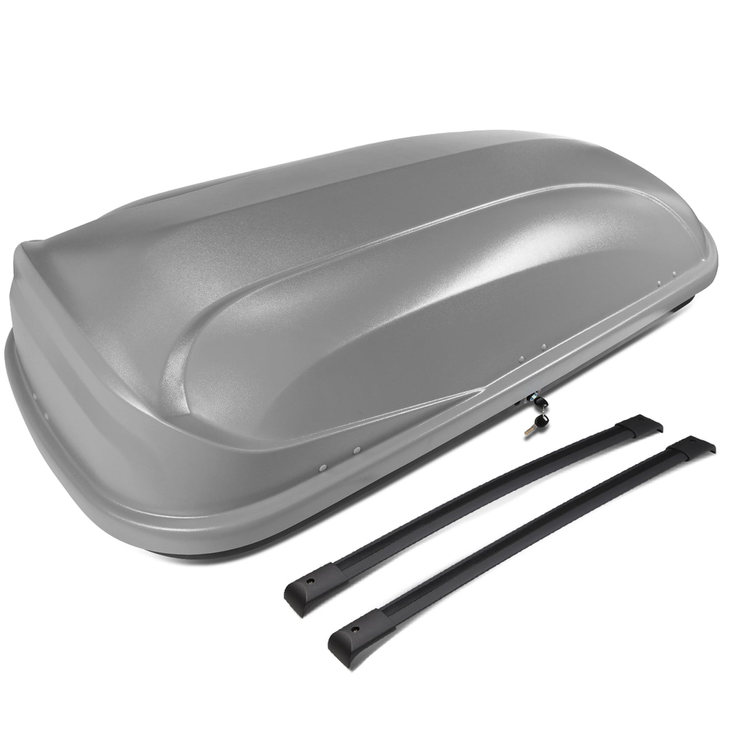 PORTAEQUIPAJE ROOF RACK CROSS BARS + CARGO ROOF BOX - 03-08 HONDA PILOT - MOUNTS ONTO OEM ROOF RAILS ONLY - GRAY