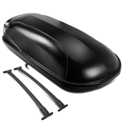 PORTAEQUIPAJE ROOF RACK CROSS BARS + CARGO ROOF BOX - 16-18 FORD EXPLORER - MOUNTS ONTO OEM ROOF RAILS ONLY - BLACK